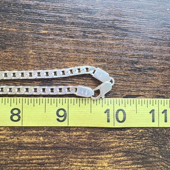 VTG Sterling Silver 925 Curb Link Chain Necklace Lobster Clasp Size 20" Length - Picture 10 of 11